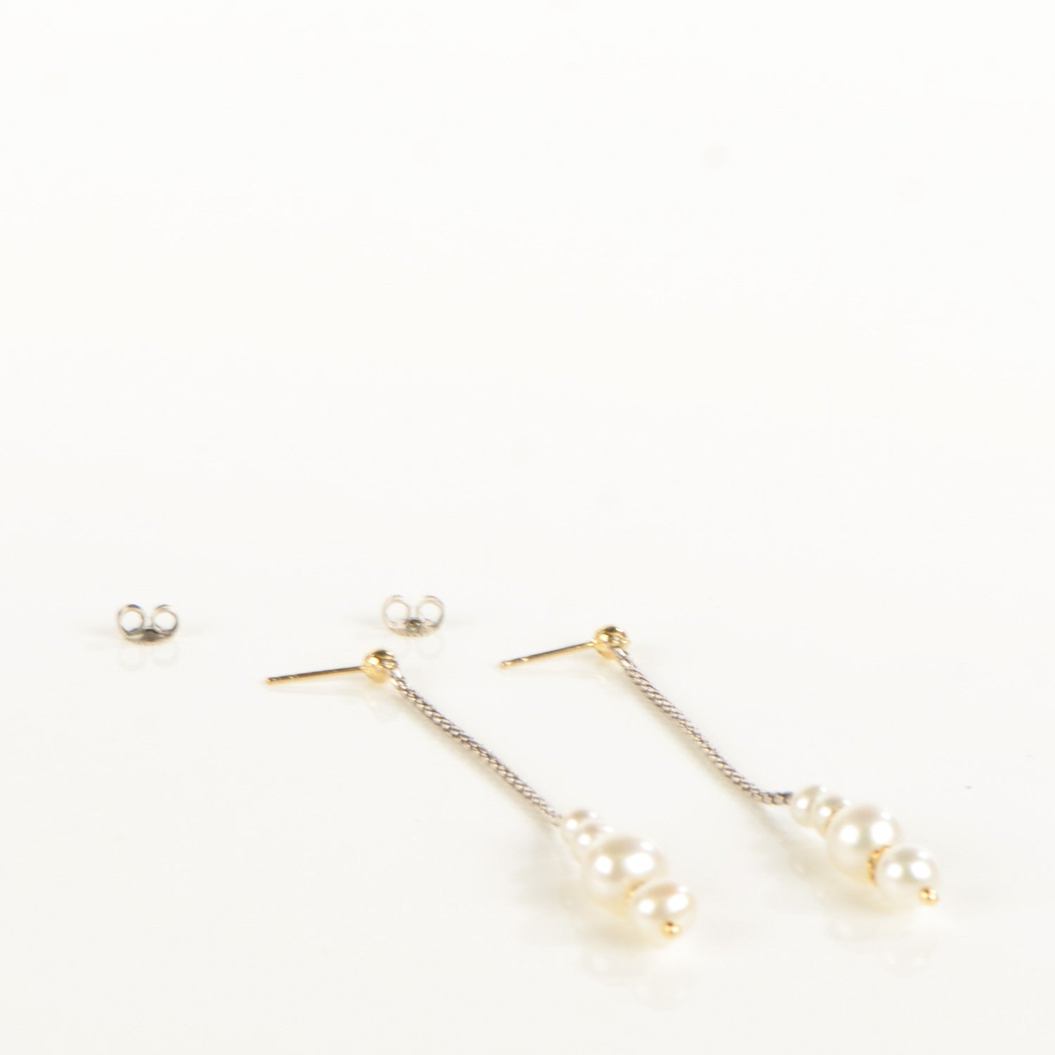 David Yurman Sterling Silver 18K Yellow Gold Pearl Drop Earrings 4 of 7