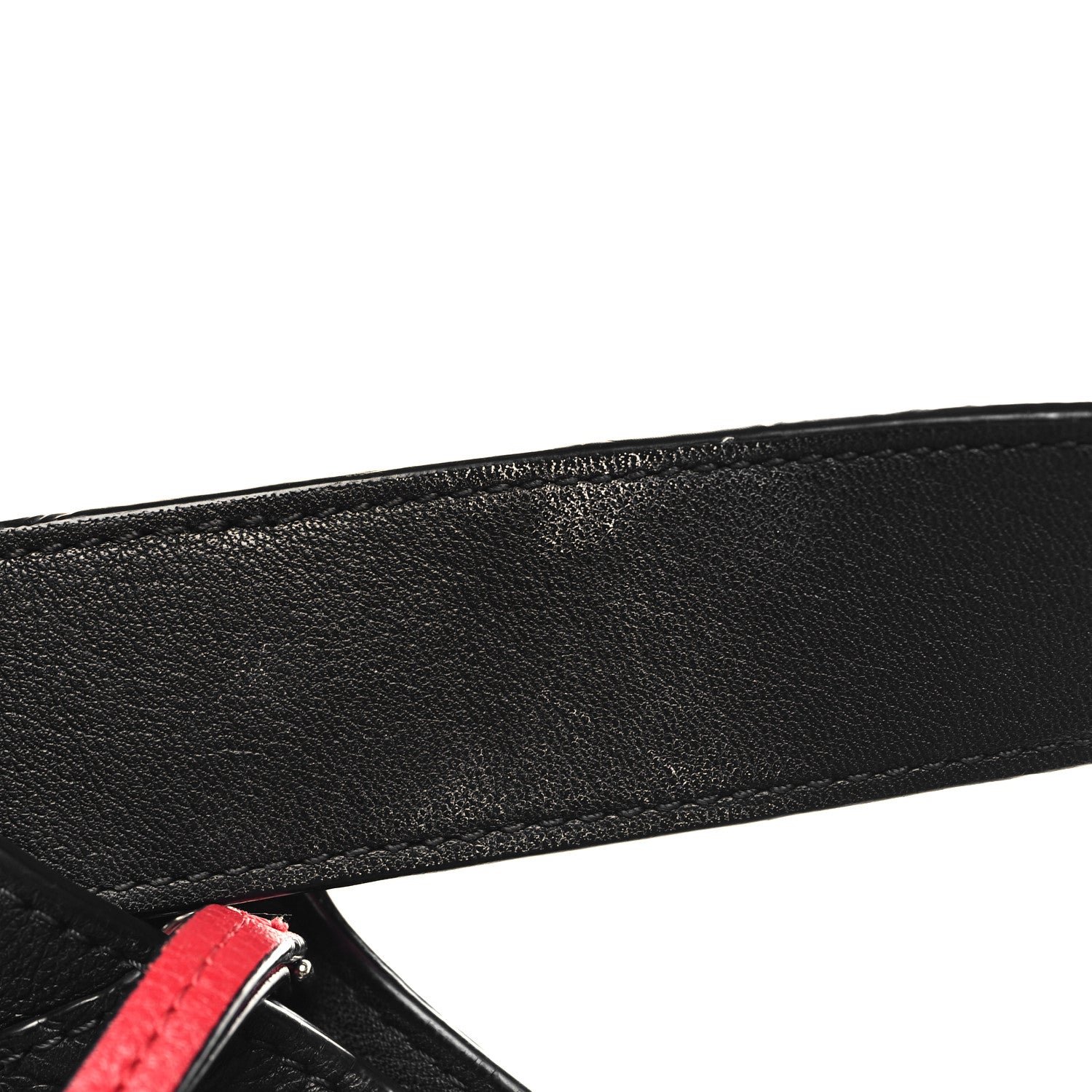 MCM Calfskin Ottomar Monogram Large Klara Hobo Black Red 12 of 13