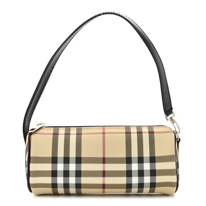 Burberry Vintage Check Calfskin Mini Barrel Bag Beige Black 1 of 9