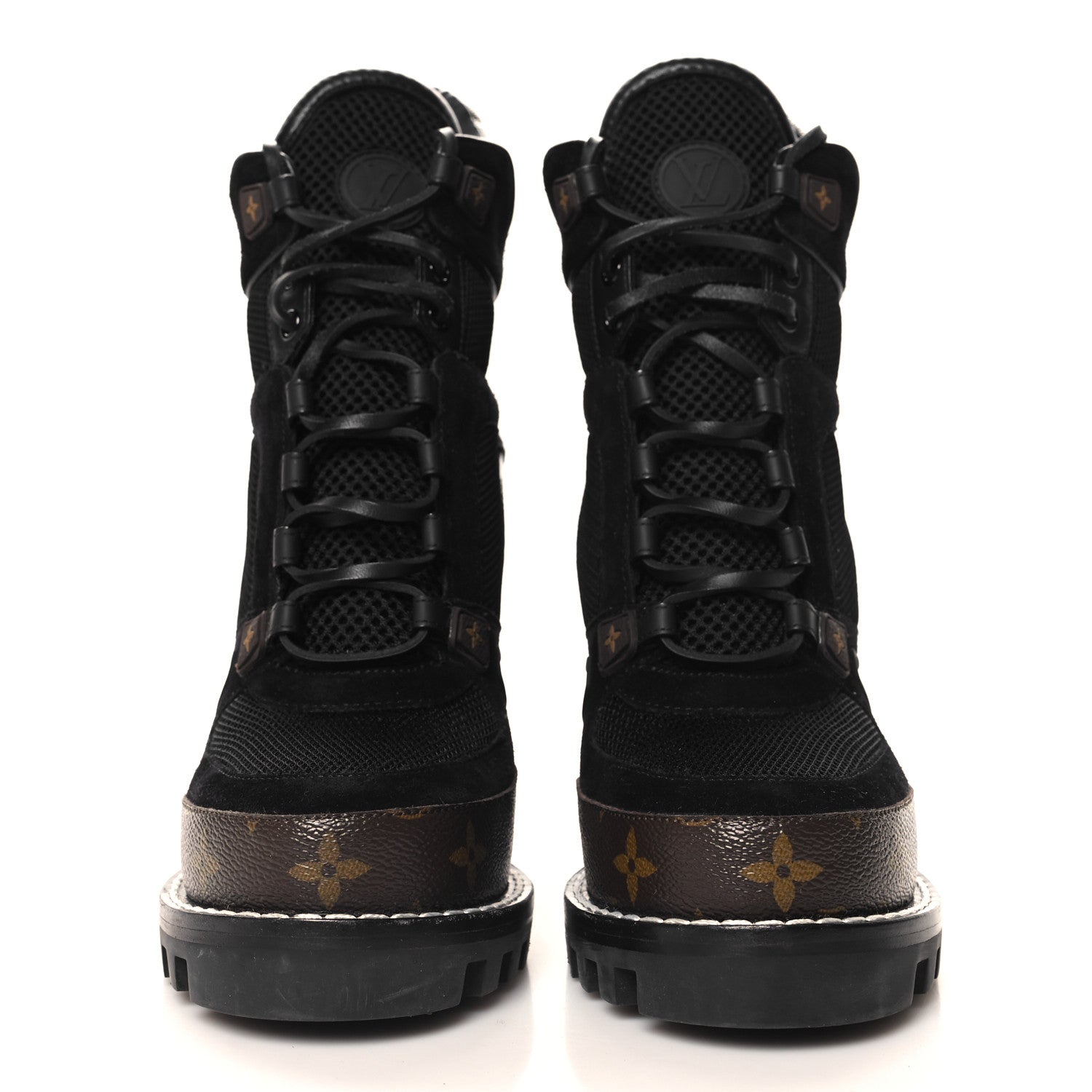Louis Vuitton Suede Calfskin Monogram Star Trail Ankle Boots 40 Black 3 of 9