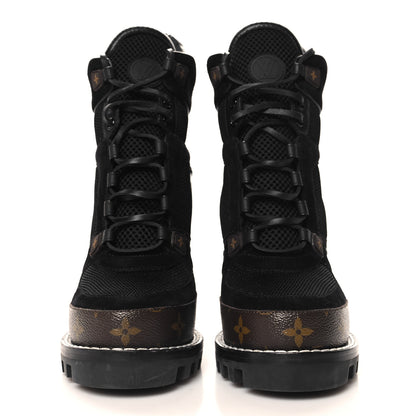 Louis Vuitton Suede Calfskin Monogram Star Trail Ankle Boots 40 Black 3 of 9