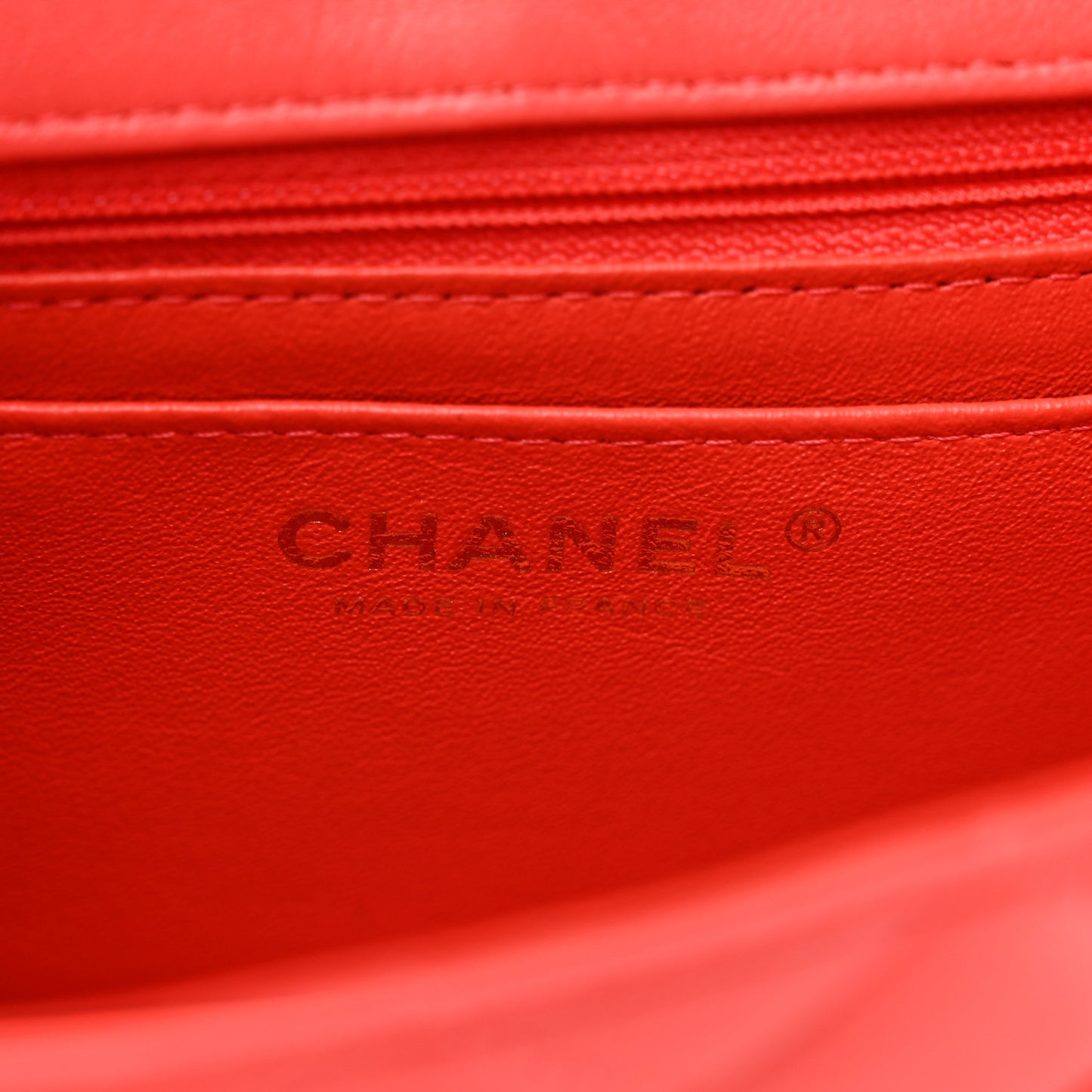 Lambskin Quilted Mini Rectangular Flap Red