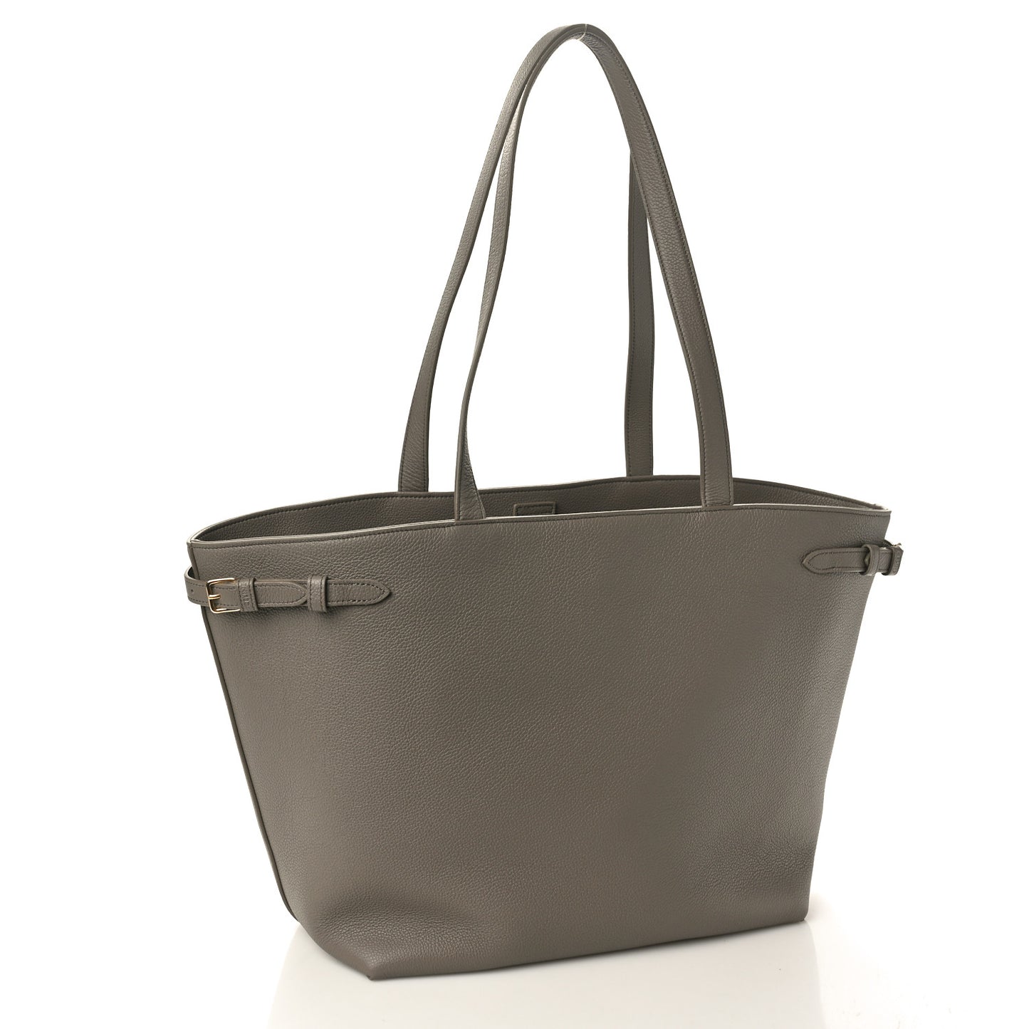 Grained Calfskin Triomphe Medium Cabas Anais Pebble