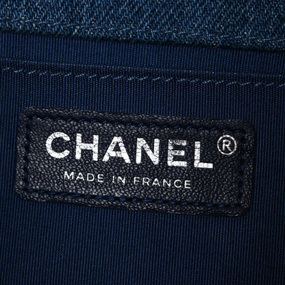 Chanel Cotton Tweed Denim Medium Boy Flap Light Green Light Blue 6 of 11