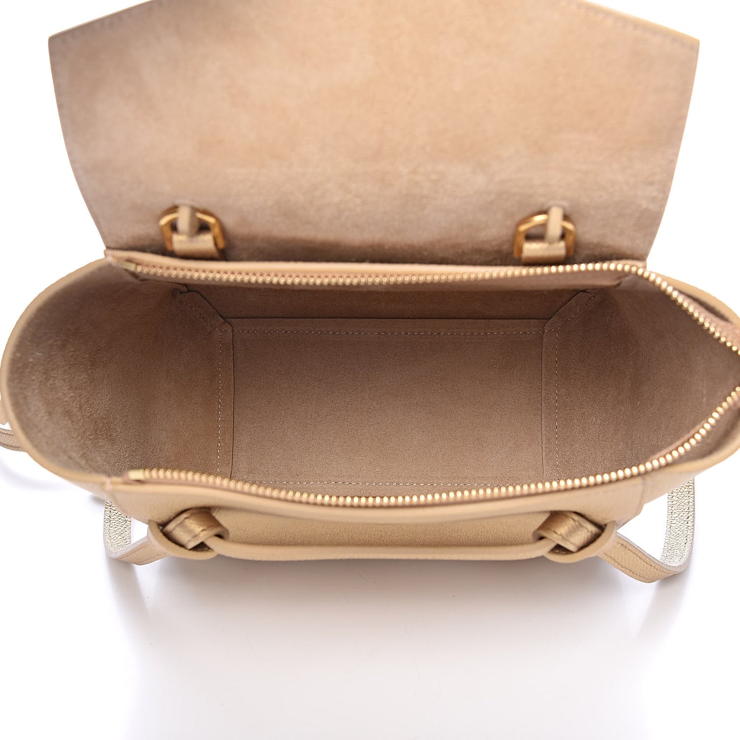 Laminated Calfskin Nano Belt Bag Gold