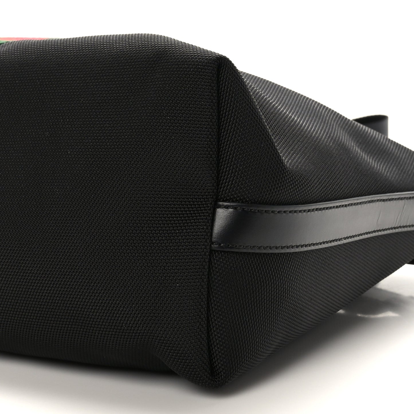 Nylon Web Top Handle Shoulder Bag Black