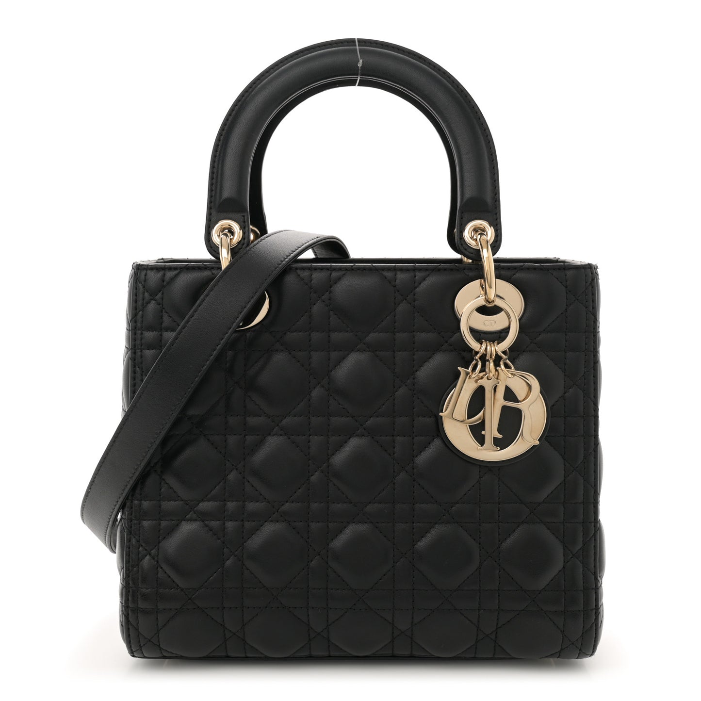 Lambskin Cannage Medium Lady Dior Black