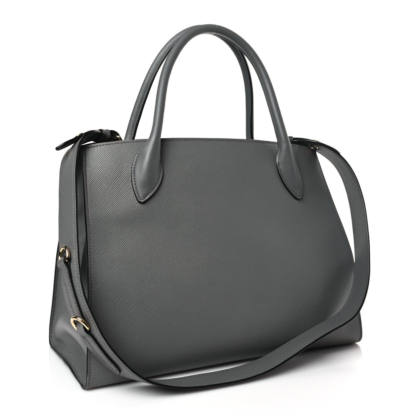 Saffiano Cuir Calfskin Medium Monochrome Top Handle Tote Ardesia