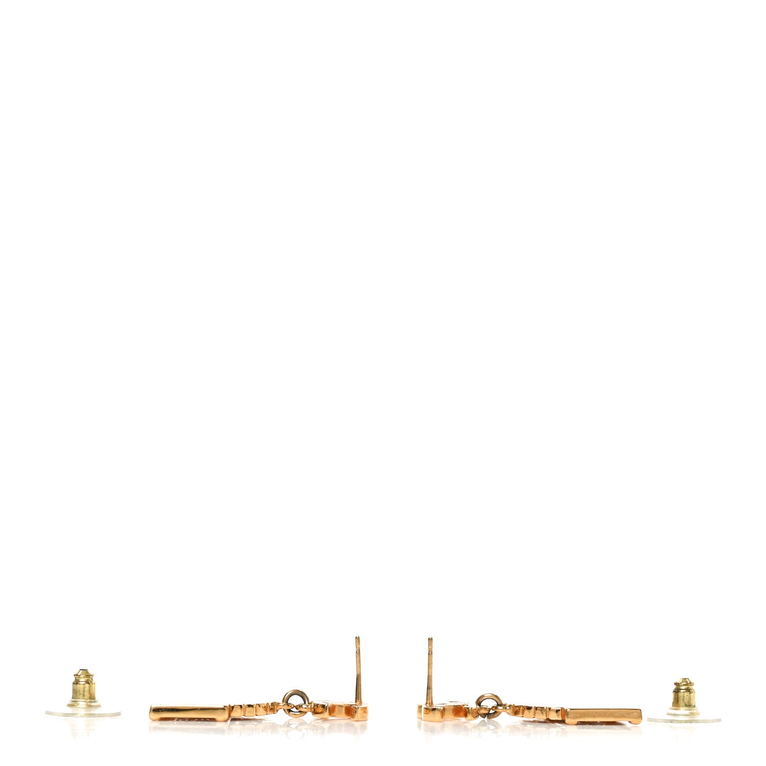 Chanel Metal CC Rue Cambon Drop Earrings Gold 3 of 5