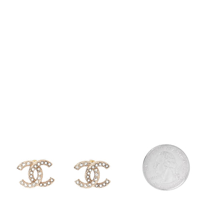Chanel Crystal Pearl CC Earrings Gold 2 of 5