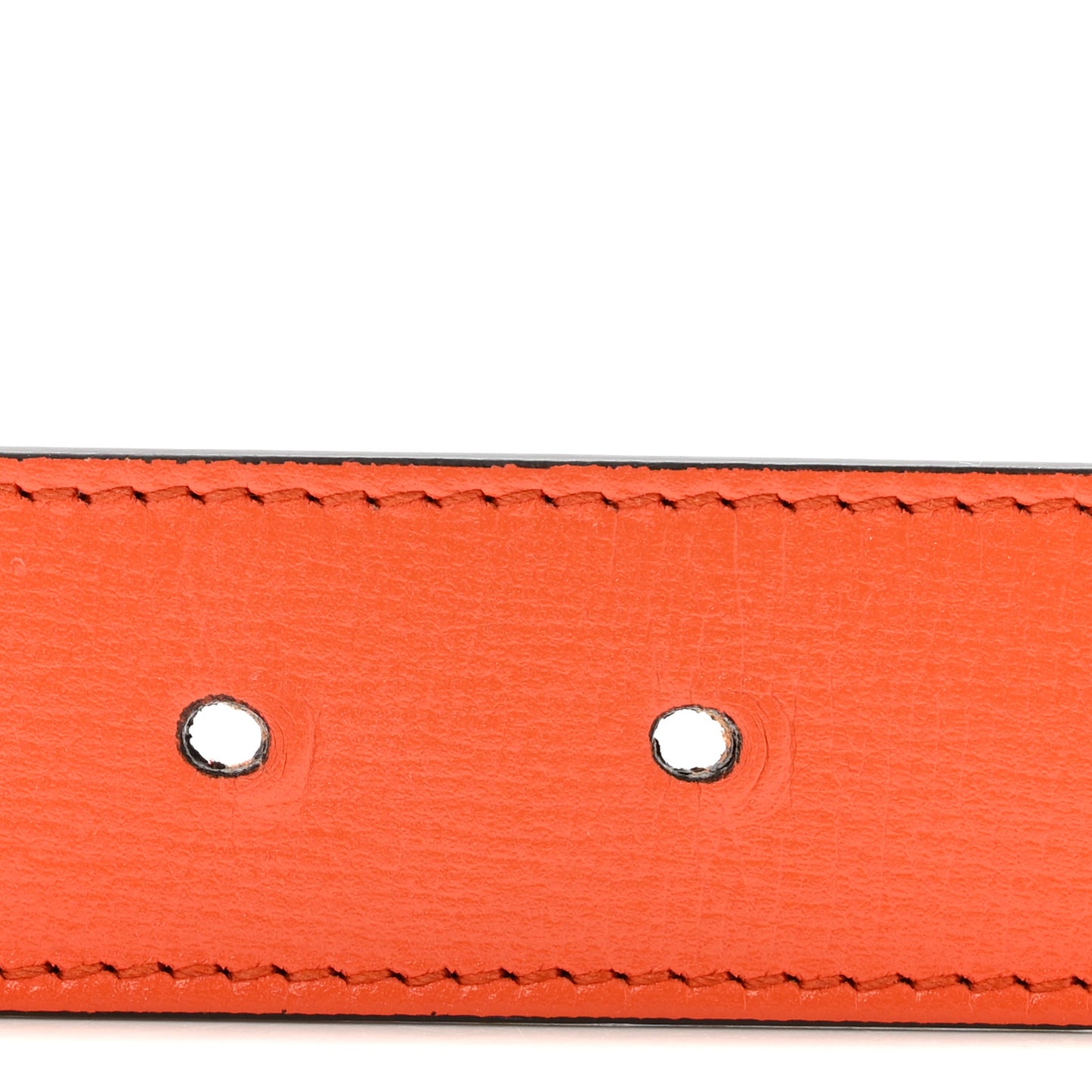Azalea Calfskin Enamel Monochrome Double G Belt 90 36 Deep Orange