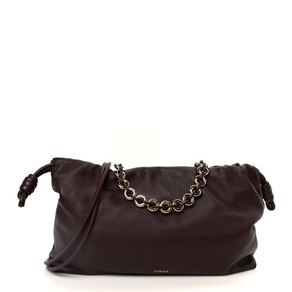 Loewe Mellow Nappa Donut Chain Large Flamenco Knot Clutch Dark Burgundy 1 of 11