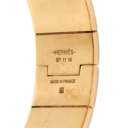 Hermes Enamel Charniere Uni Wide Hinged Bracelet S White 4 of 4
