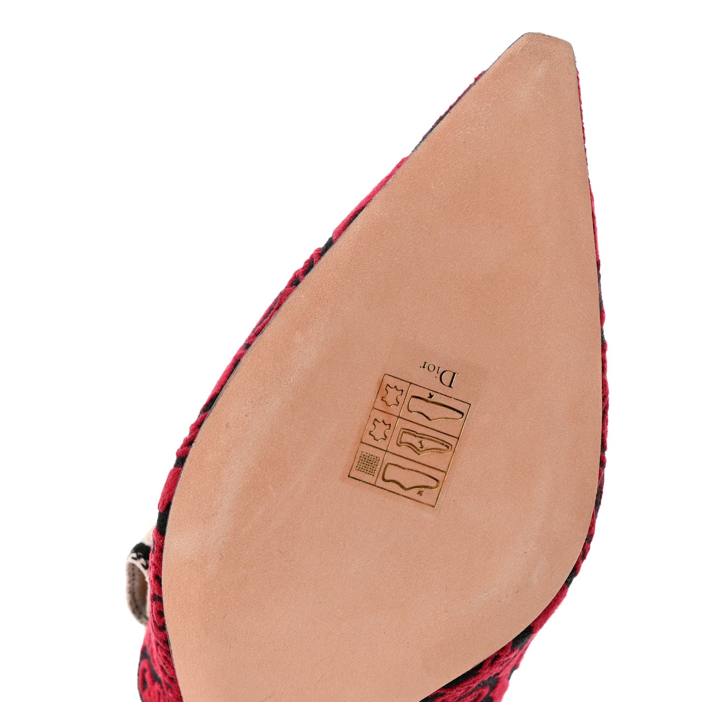 Canvas Bandana Ribbon Embroidered J'Adior Slingback 100mm Pumps 37.5 Black Red