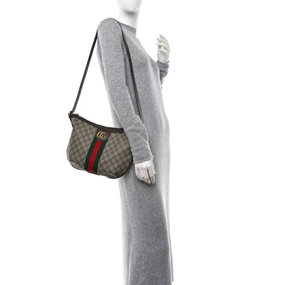 Gucci GG Supreme Monogram Web Small Ophidia Half Moon Hobo Brown 2 of 11