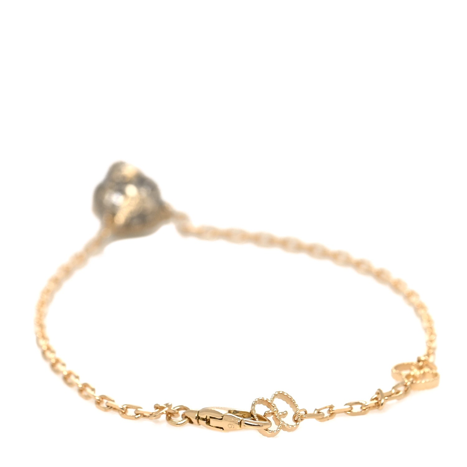 Gucci 18K Yellow Gold Diamond Jade Le Marché des Merveilles Feline Bracelet 2 of 5