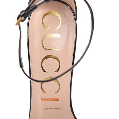 Gucci Patent Crystal Sandals 38 Black 5 of 8