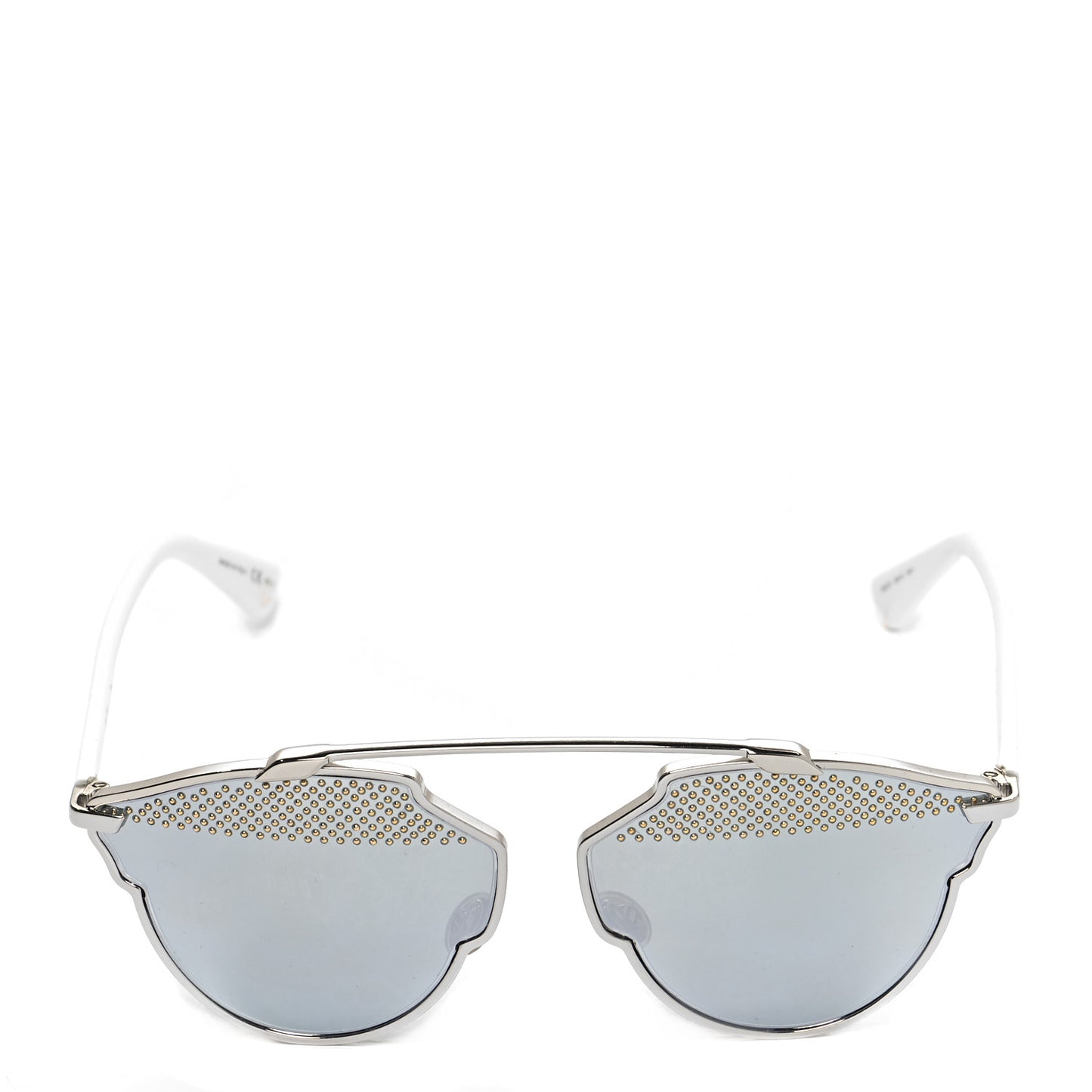 Studded So Real Sunglasses Silver White