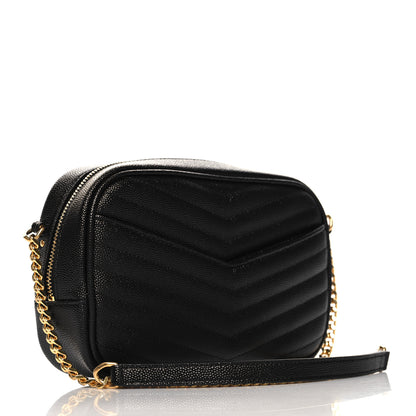 Saint Laurent Grain De Poudre Matelasse Monogram Mini Lou Camera Bag Black 3 of 10