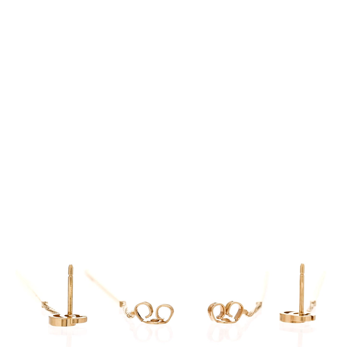 18K Yellow Gold Running G Drop Chain Earrings