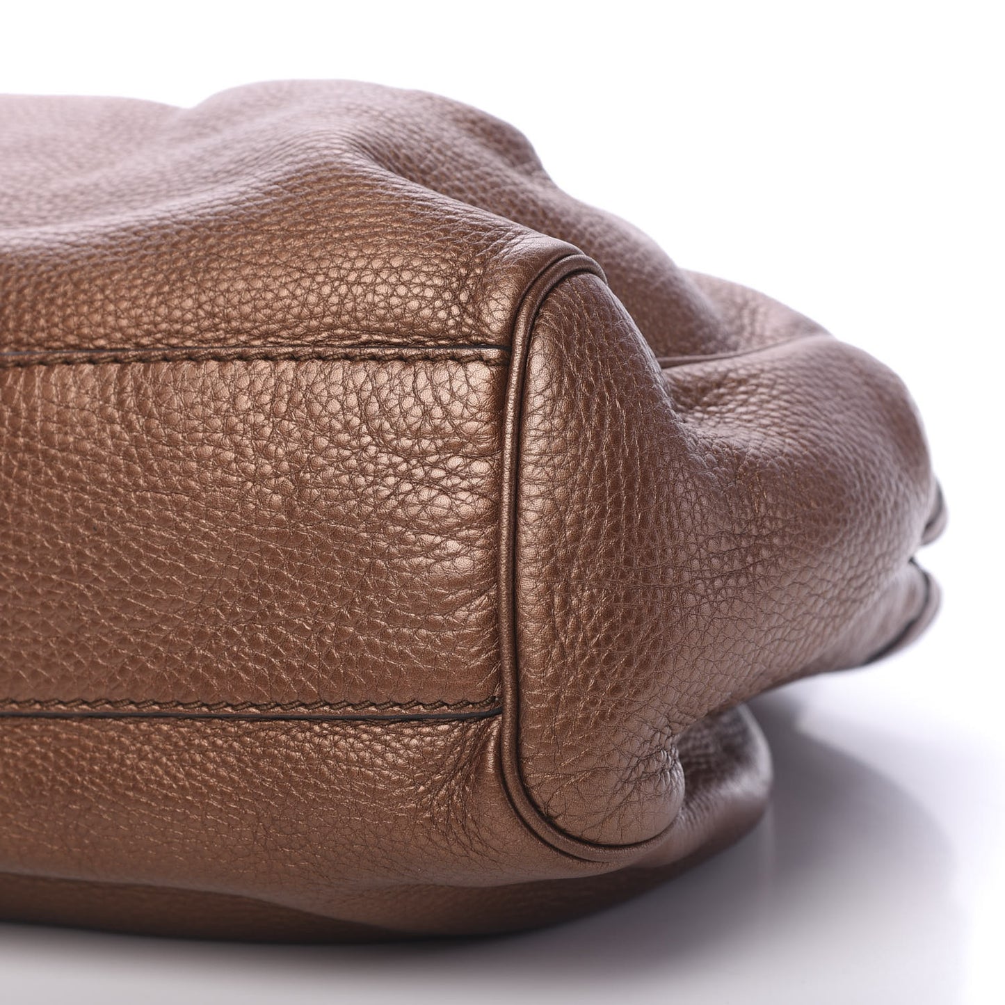 Metallic Calfskin Medium Sukey Tote Brown