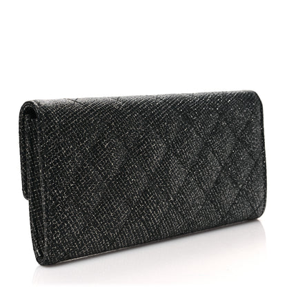 Chanel Metallic Calfskin Quilted Large Gusset Flap Wallet Dark Grey 3 of 7