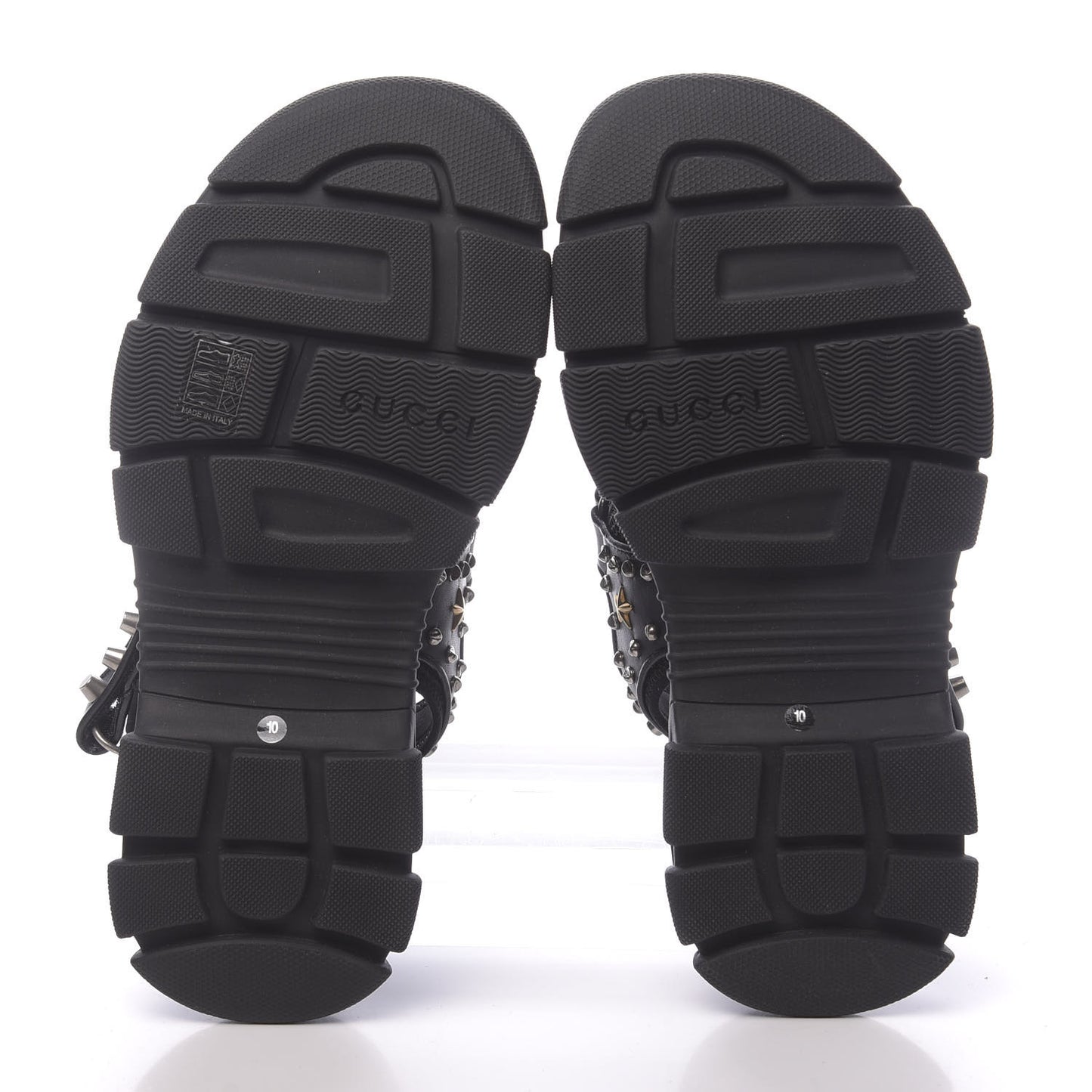 Nappa Mesh Studded Mens Aguru Sandals 10 Black