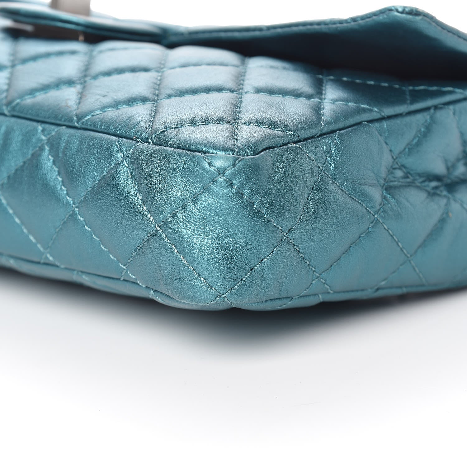 Chanel Metallic Calfskin Quilted Snake Chain 2.55 Reissue Flap Turquoise 10 of 15