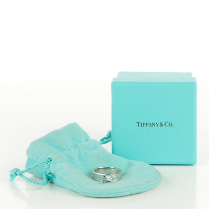 Tiffany 18K White Gold Diamond Aquamarine Atlas Ring 6.5 6 of 6