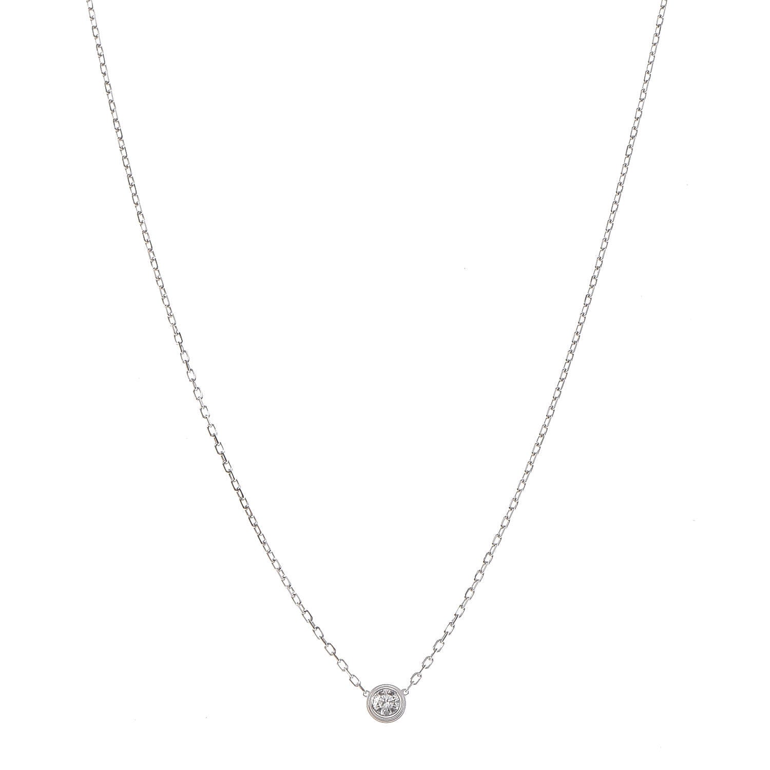 Cartier 18K White Gold Diamond LM D'Amour Pendant Necklace 1 of 6