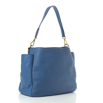 Prada Vitello Daino Side Pocket Hobo Azzurro 3 of 9