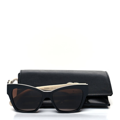 Chanel Acetate Square Cat Eye CC Sunglasses 5456 White 9 of 9