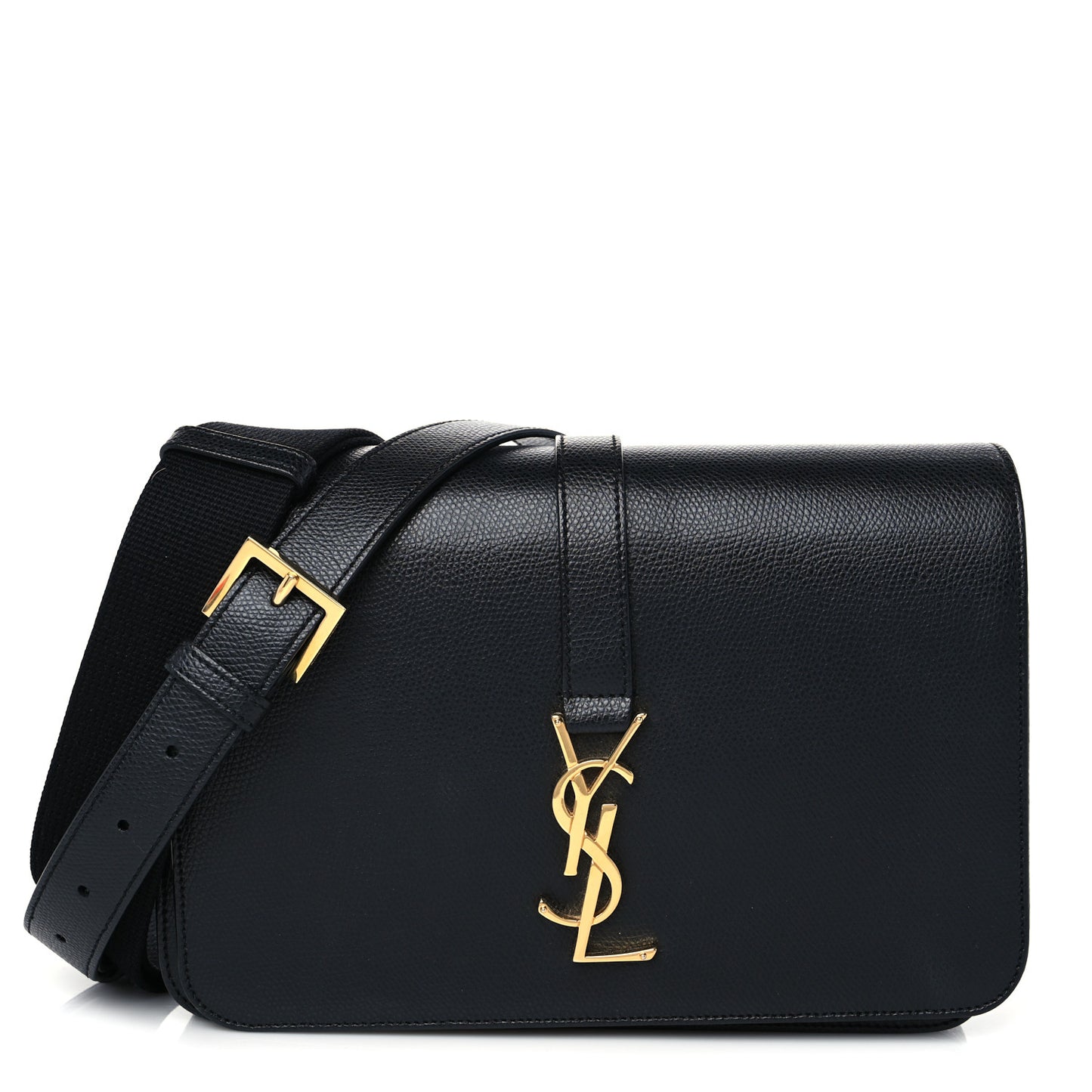 Textured Calfskin Medium Classic Monogram Universite Bag Black