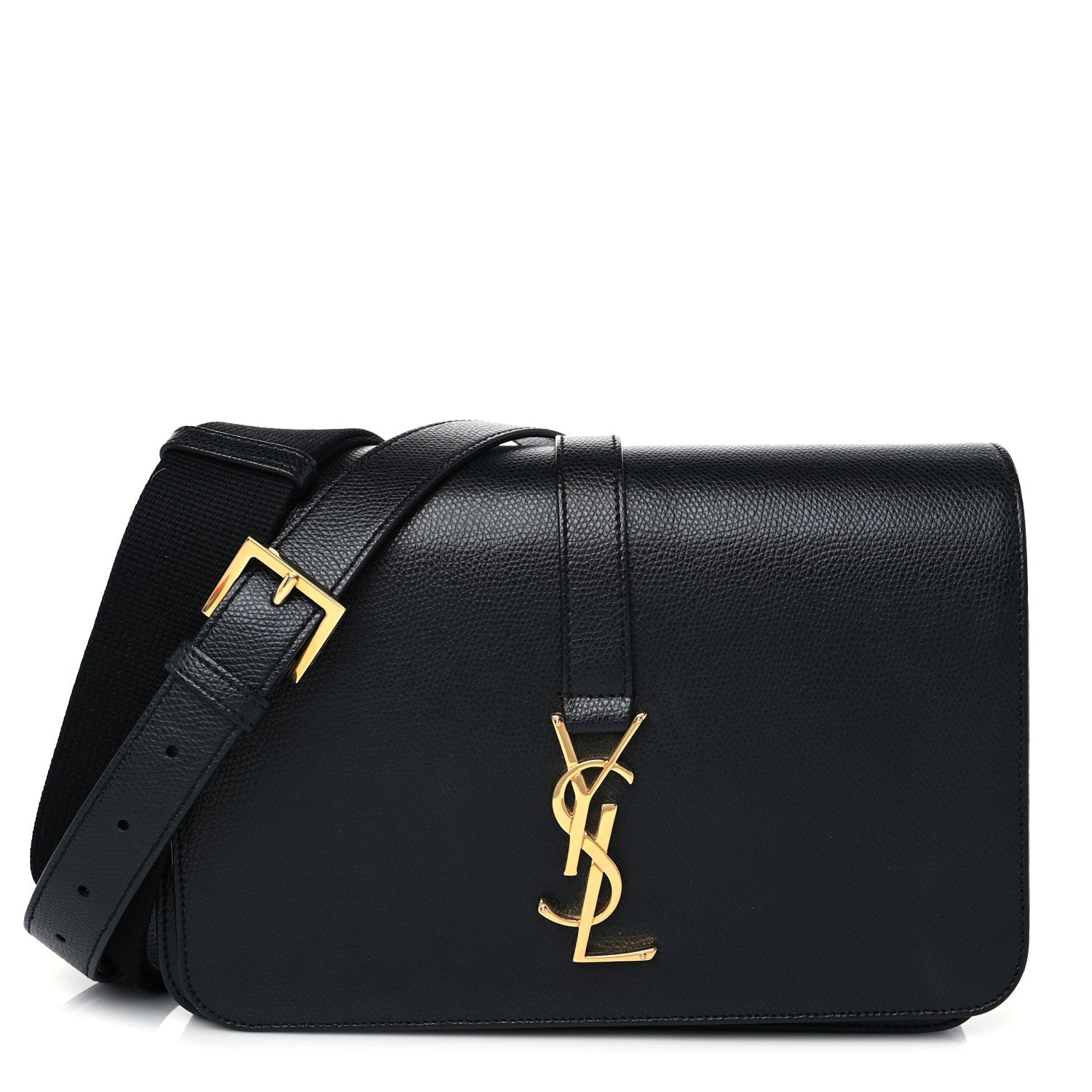 Saint Laurent Textured Calfskin Medium Classic Monogram Universite Bag Black 1 of 8