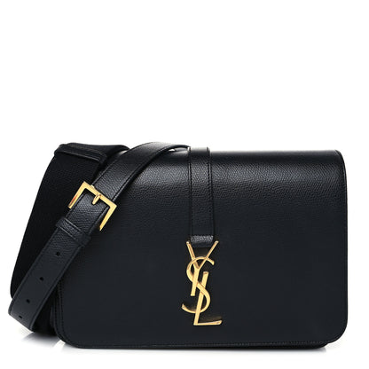 Saint Laurent Textured Calfskin Medium Classic Monogram Universite Bag Black 1 of 8
