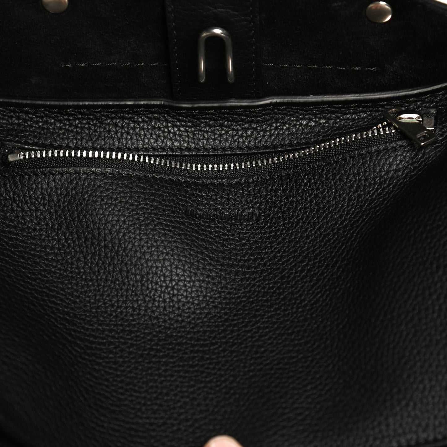 Supple Grained Calfskin Small Long Strap Big Bag Black