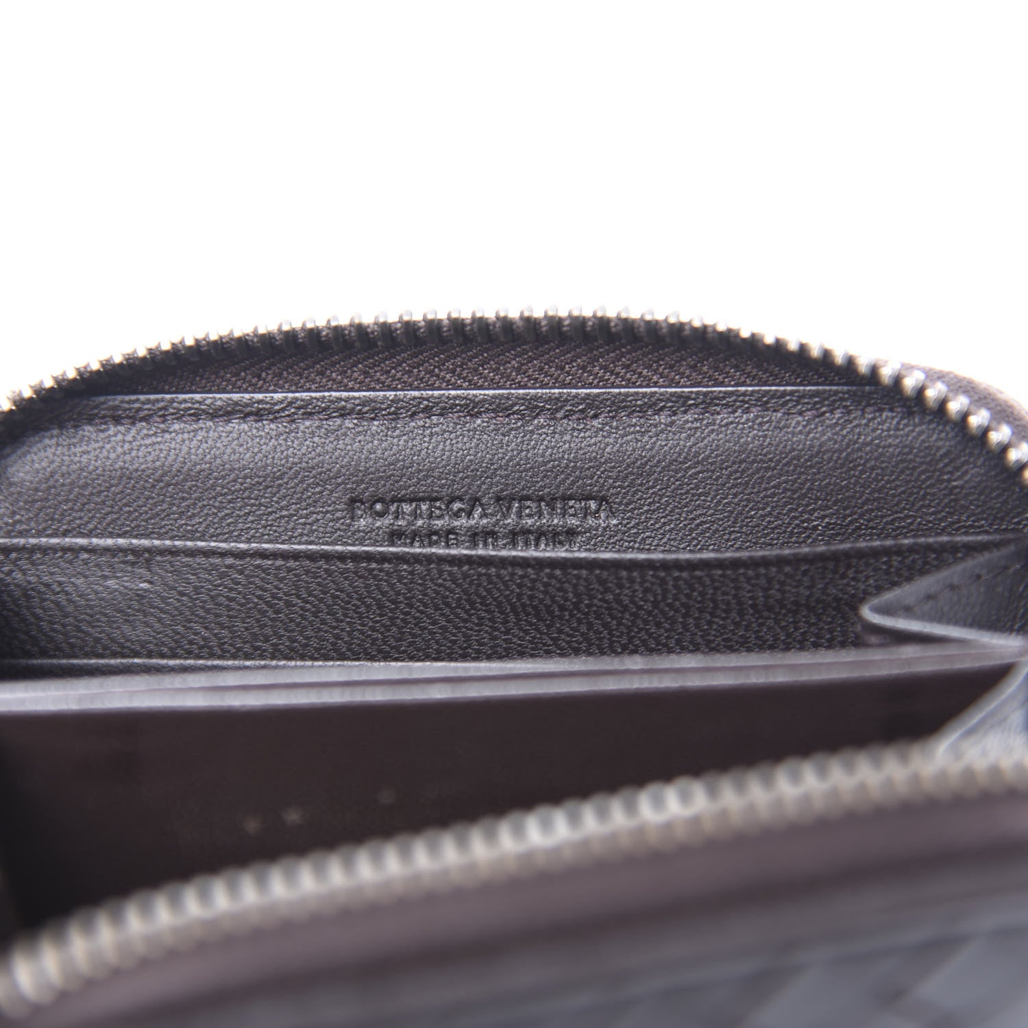 Bottega Veneta Nappa Intrecciato Zip Around Coin Purse Ebano 6 of 9