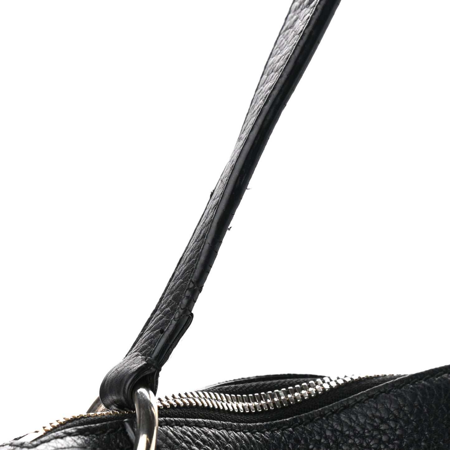 Pebbled Calfskin Large Soho Hobo Black