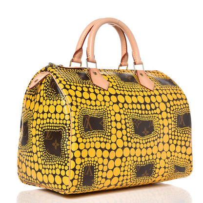 Louis Vuitton Monogram Kusama Town Speedy 30 Yellow 3 of 12