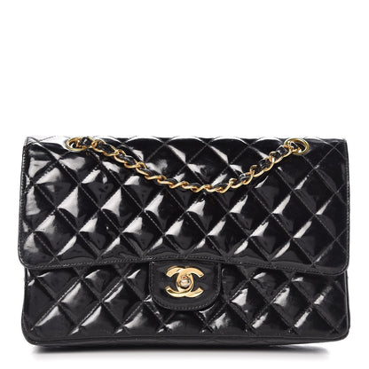 Chanel Patent Quilted Medium Double Flap Black 1 of 18