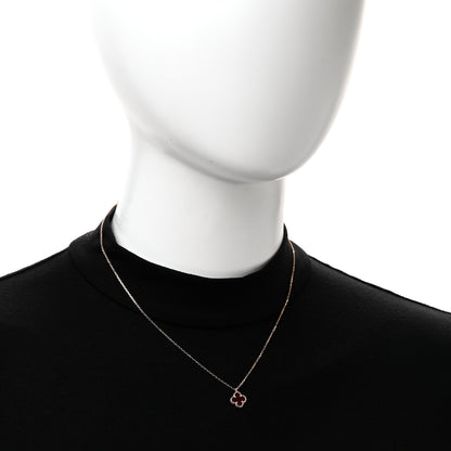 Van Cleef & Arpels 18K Rose Gold Carnelian Sweet Alhambra Pendant Necklace 2 of 5