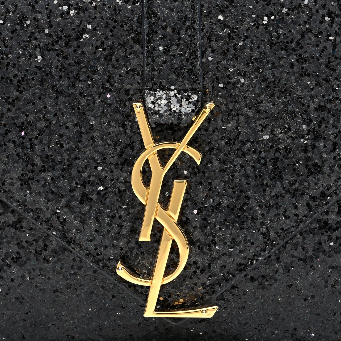 Glitter Monogram Galactica Satchel Black
