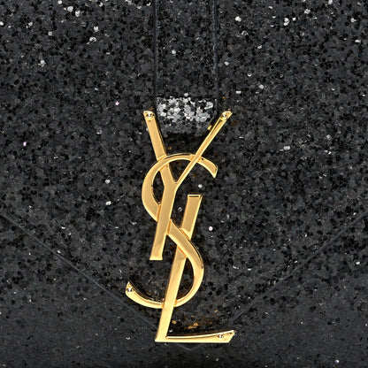 Saint Laurent Glitter Monogram Galactica Satchel Black 7 of 10