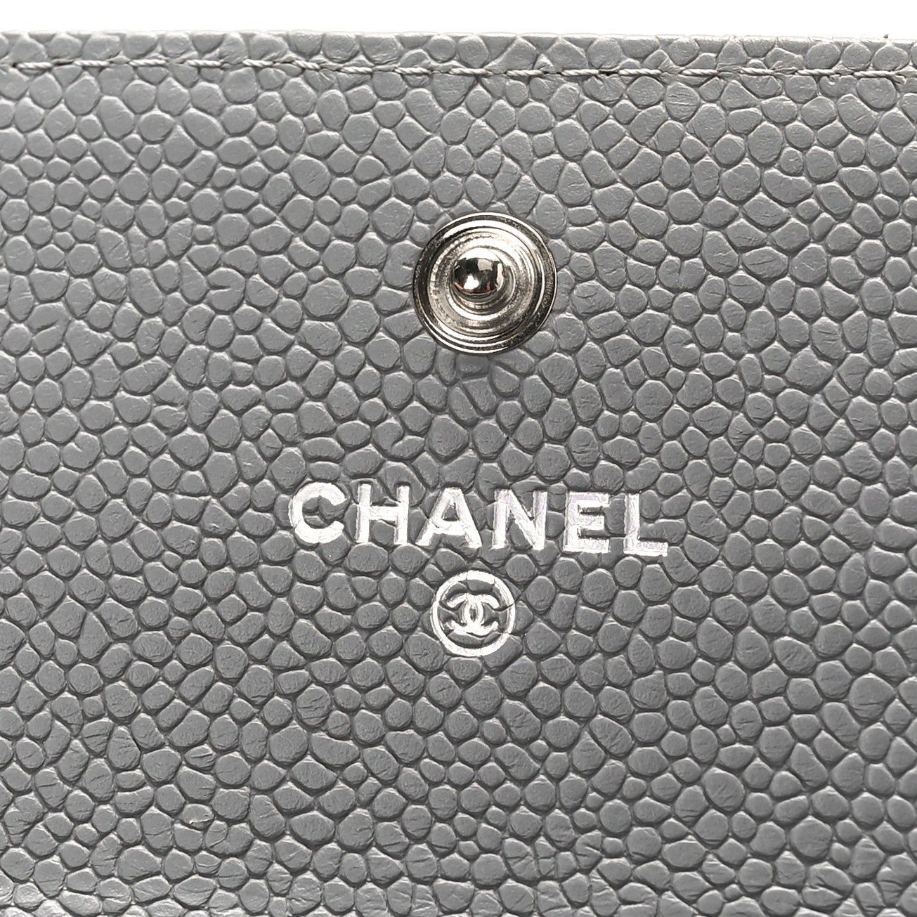 Chanel Caviar Chevron Quilted Large Boy Gusset Flap Wallet Grey 6 of 13
