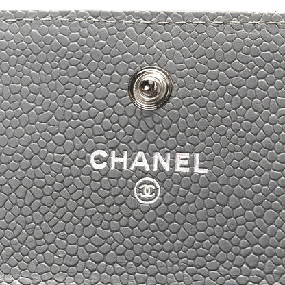 Chanel Caviar Chevron Quilted Large Boy Gusset Flap Wallet Grey 6 of 13
