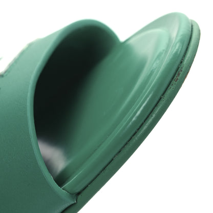 Chanel Calfskin Patent Calfskin Logo Mules 38 Green White 14 of 15