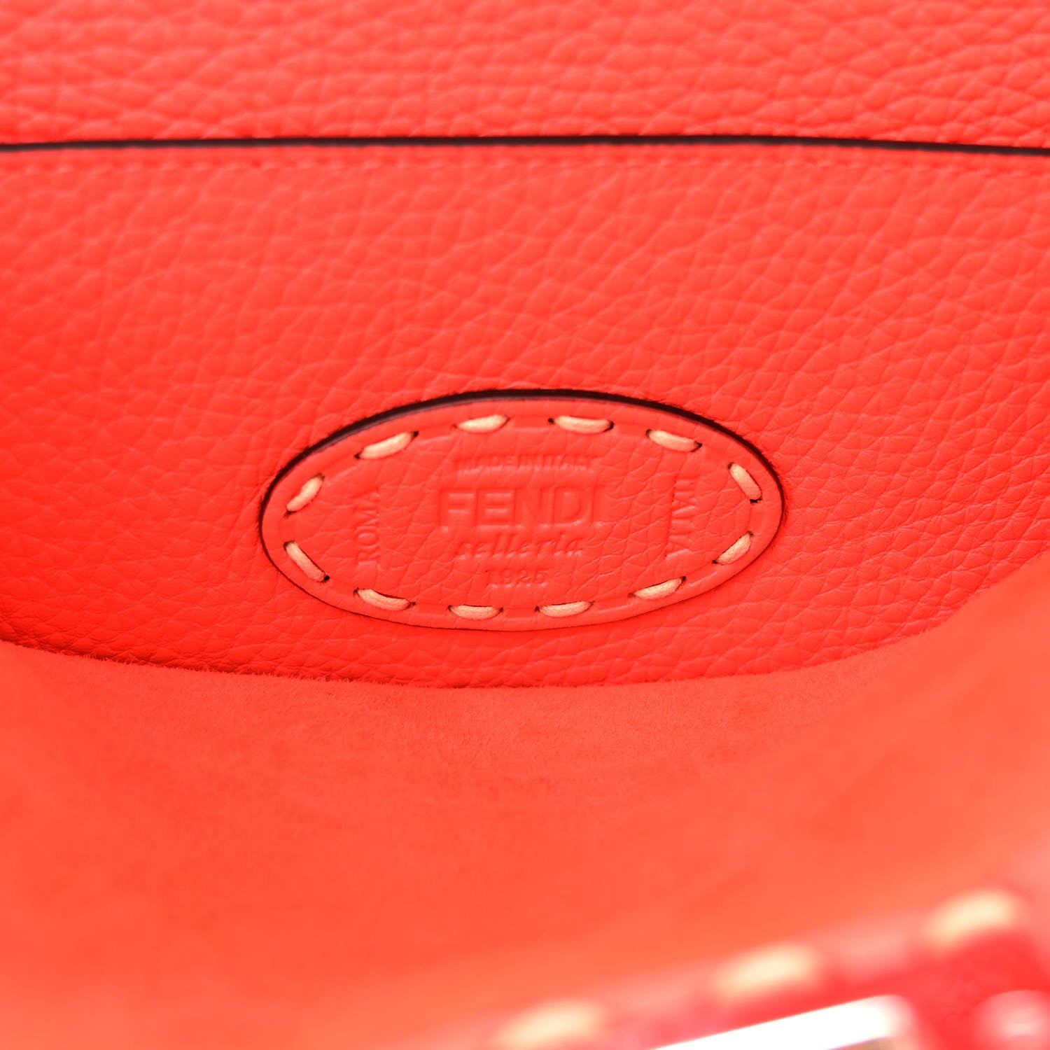Fendi Vitello Granato Camoscio Selleria Macro Stitchings Medium Peekaboo I SEE U Satchel Tullipano 7 of 10