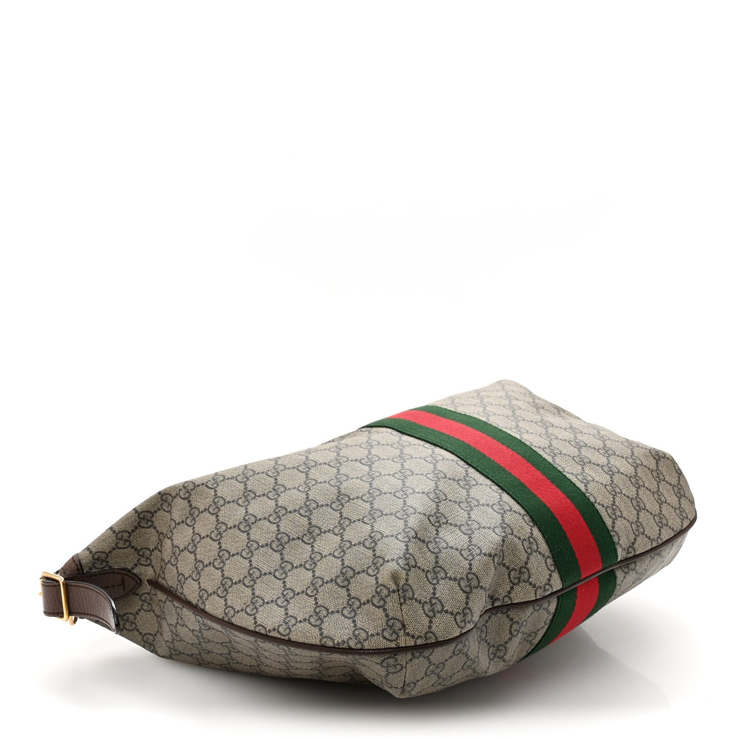 GG Supreme Monogram Web Ophidia Half Moon Hobo Brown
