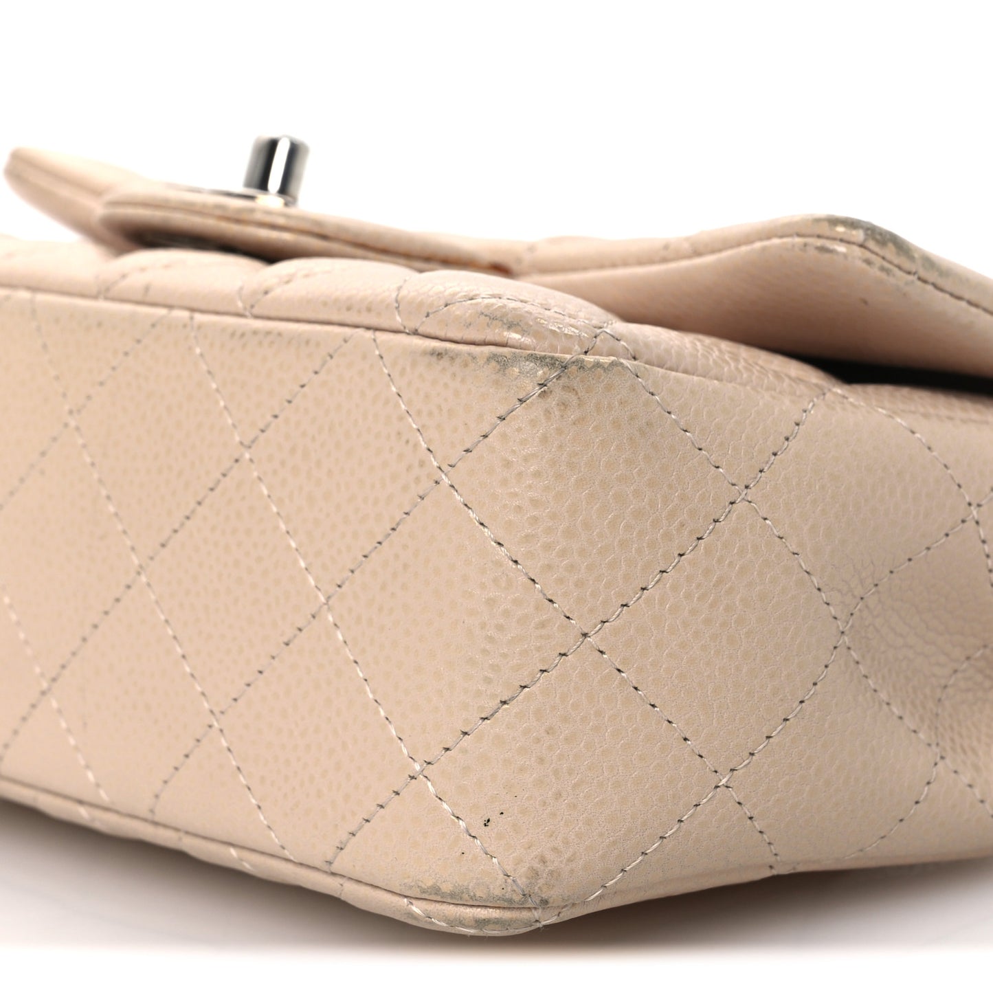 Caviar Quilted Mini Rectangular Flap Light Pink