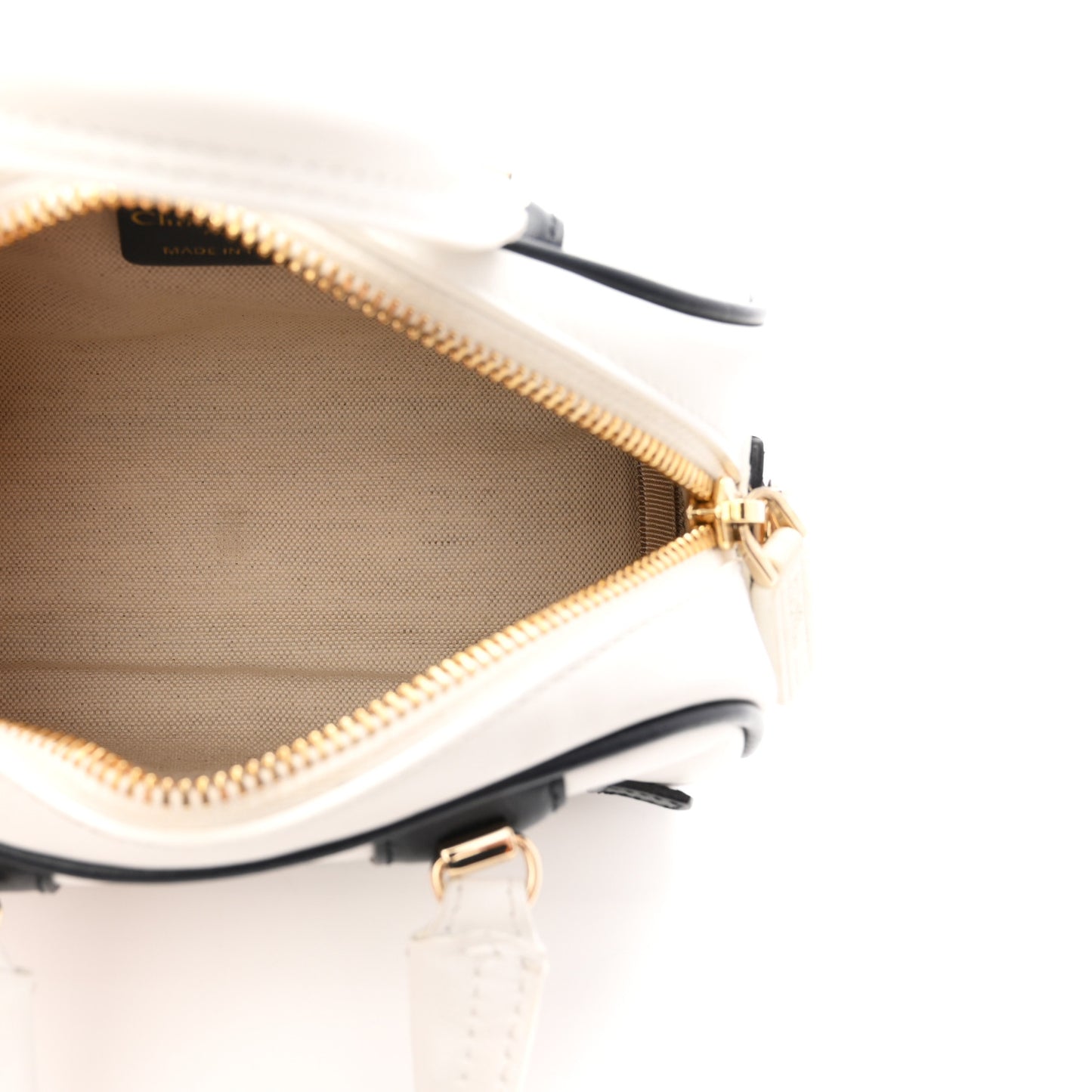 Calfskin Micro Dior Vibe Zip Bowling Bag White